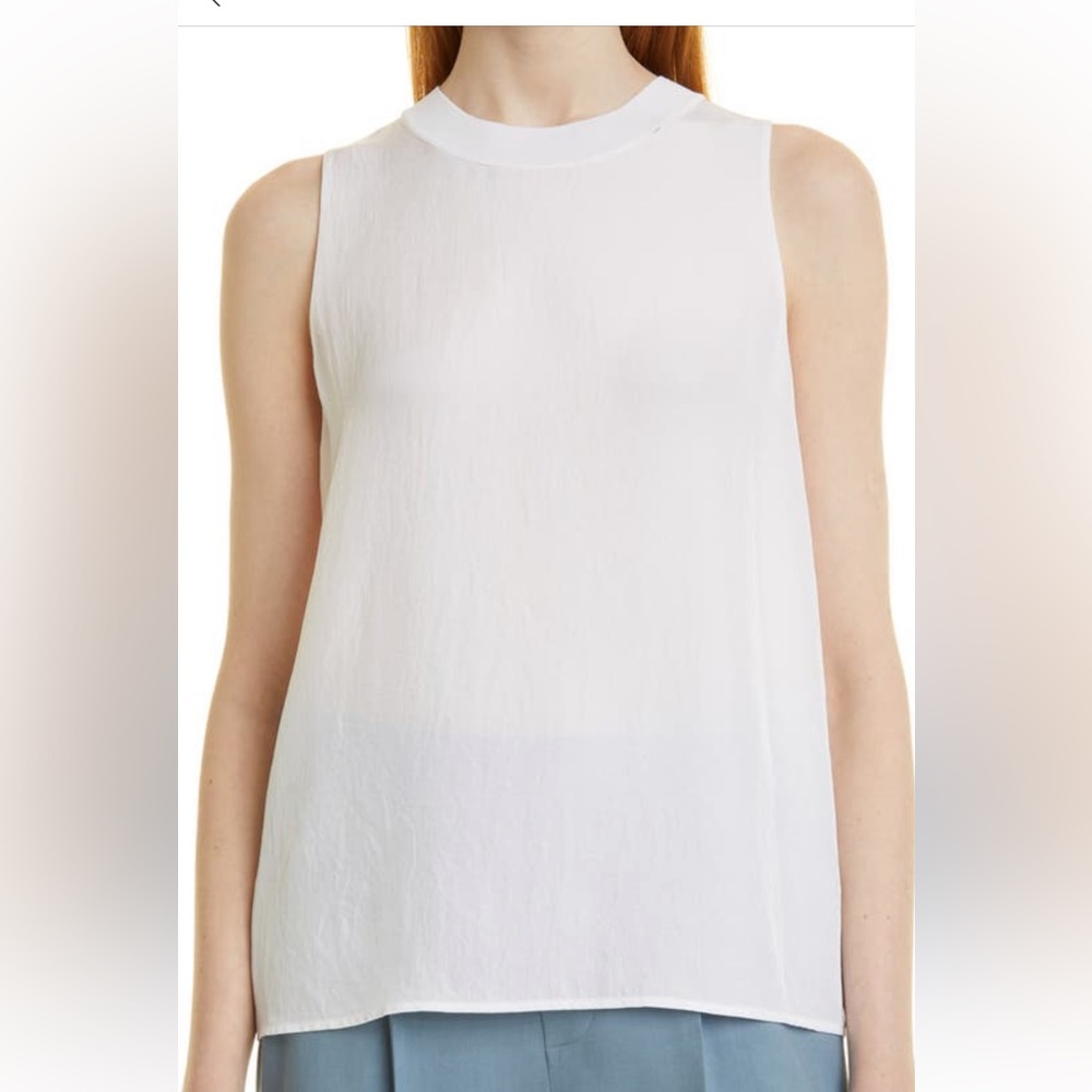 Vince rib trim crew neck shell